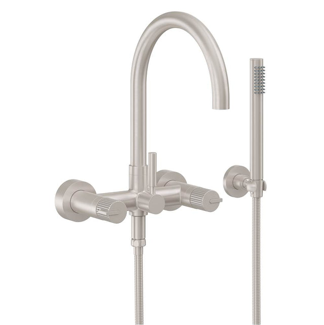 California Faucets - Contemporary Wall Mount Tub Filler - Arc Spout - Gloss White