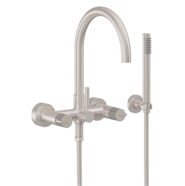 California Faucets - Contemporary Wall Mount Tub Filler - Arc Spout - Ultra Stainless Steel Pvd