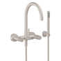 California Faucets - Contemporary Wall Mount Tub Filler - Arc Spout - Ultra Stainless Steel Pvd