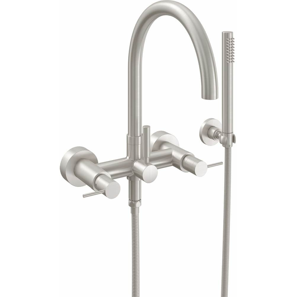California Faucets - Contemporary Wall Mount Tub Filler - Arc Spout - Gloss White
