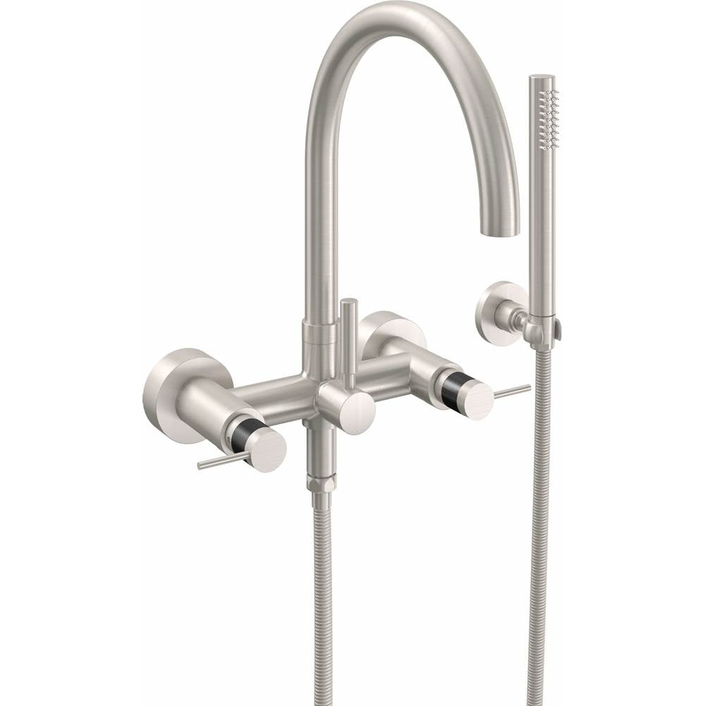 California Faucets - Contemporary Wall Mount Tub Filler - Arc Spout - Gloss White