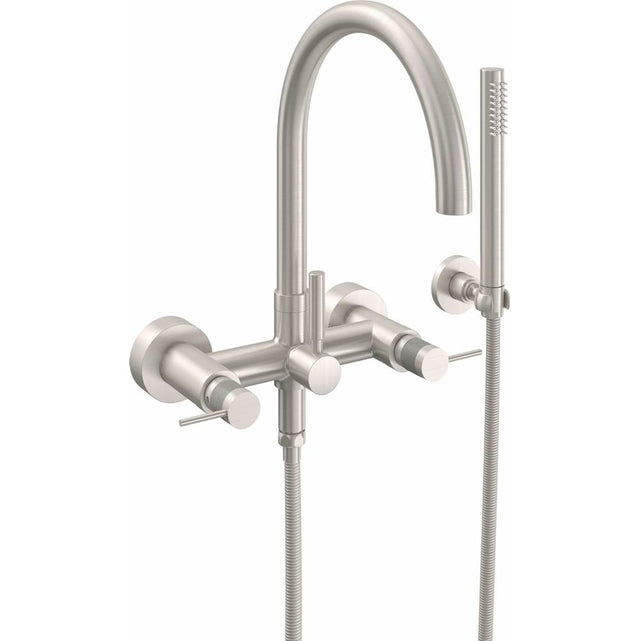California Faucets - Contemporary Wall Mount Tub Filler - Arc Spout - Gloss White