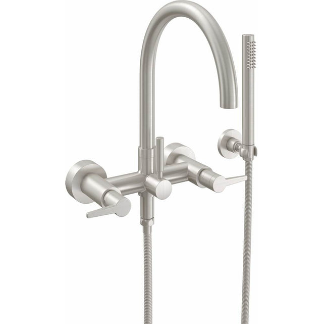 California Faucets - Contemporary Wall Mount Tub Filler - Arc Spout - Gloss White
