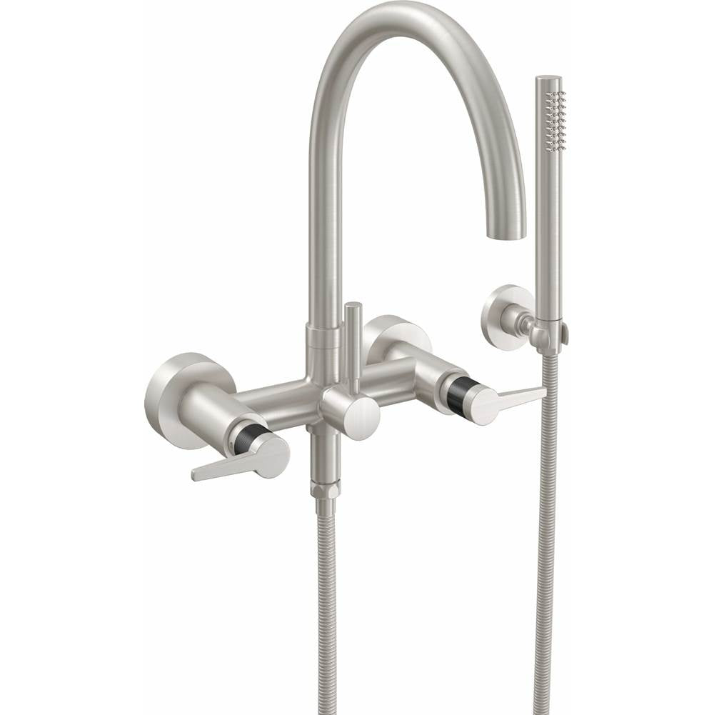 California Faucets - Contemporary Wall Mount Tub Filler - Arc Spout - Gloss White