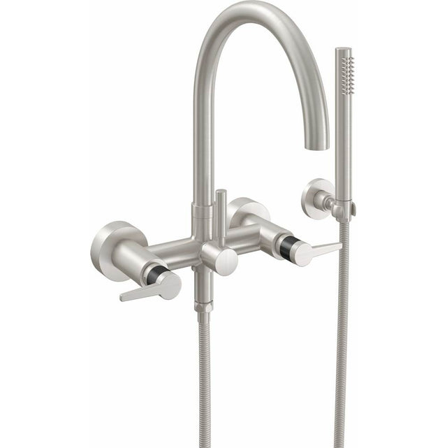 California Faucets - Contemporary Wall Mount Tub Filler - Arc Spout - Gloss White