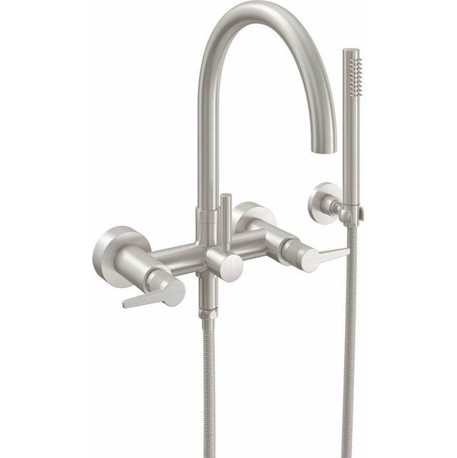 California Faucets - Contemporary Wall Mount Tub Filler - Arc Spout - Gloss White