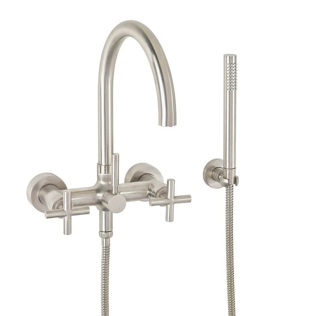 California Faucets - Contemporary Wall Mount Tub Filler - Arc Spout - Gloss White