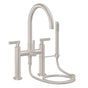 California Faucets - Contemporary Deck Mount Tub Filler - Arc Spout - Gloss White