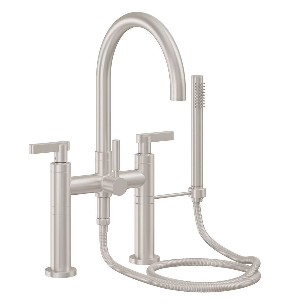 California Faucets - Contemporary Deck Mount Tub Filler - Arc Spout - Gloss White