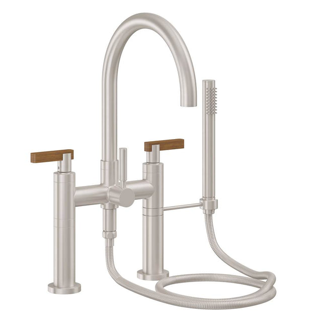 California Faucets - Contemporary Deck Mount Tub Filler - Arc Spout - Gloss White