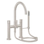 California Faucets - Contemporary Deck Mount Tub Filler - Arc Spout - Gloss White