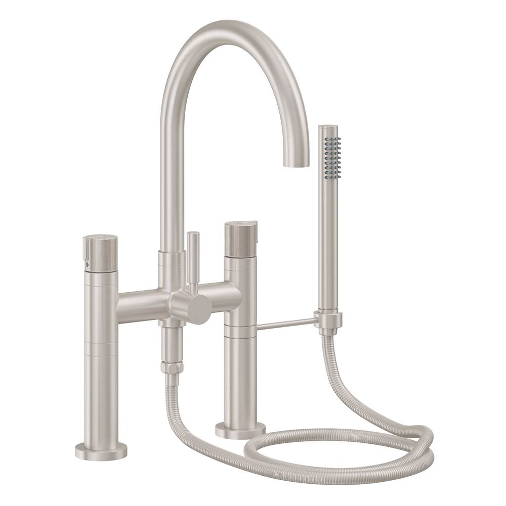 California Faucets - Contemporary Deck Mount Tub Filler - Arc Spout - Gloss White