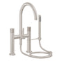 California Faucets - Contemporary Deck Mount Tub Filler - Arc Spout - Gloss White