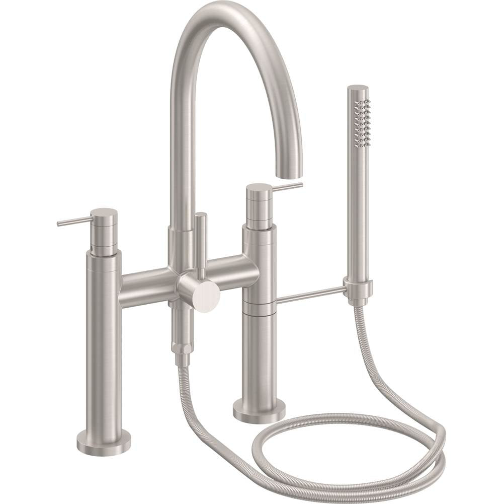 California Faucets - Contemporary Deck Mount Tub Filler - Arc Spout - Gloss White