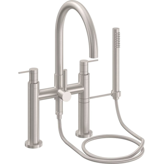 California Faucets - Contemporary Deck Mount Tub Filler - Arc Spout - Gloss White
