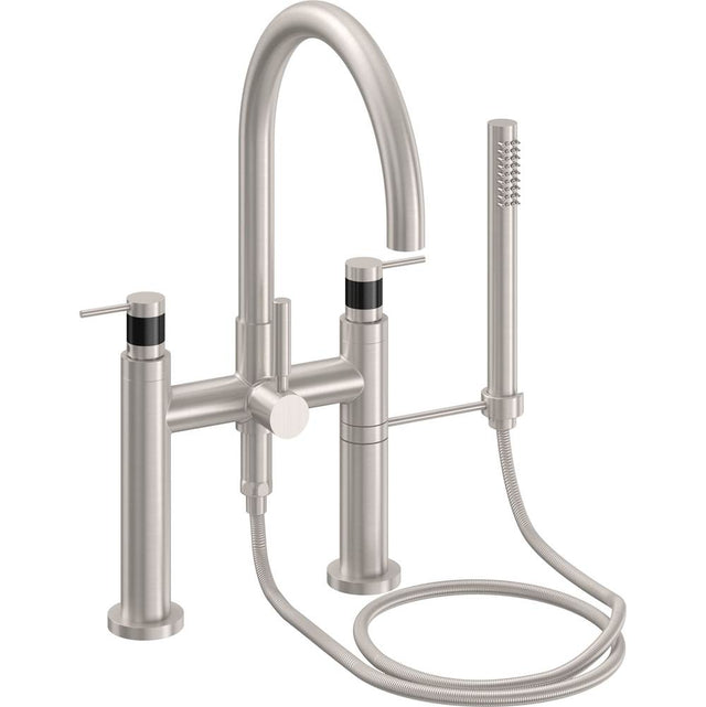 California Faucets - Contemporary Deck Mount Tub Filler - Arc Spout - Gloss White