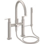 California Faucets - Contemporary Deck Mount Tub Filler - Arc Spout - Gloss White