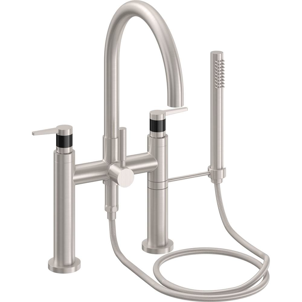 California Faucets - Contemporary Deck Mount Tub Filler - Arc Spout - Black Nickel Pvd