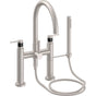California Faucets - Contemporary Deck Mount Tub Filler - Arc Spout - Black Nickel Pvd
