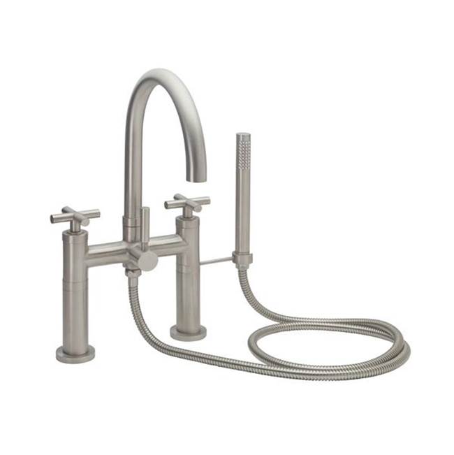 California Faucets - Contemporary Deck Mount Tub Filler - Arc Spout - Gloss White