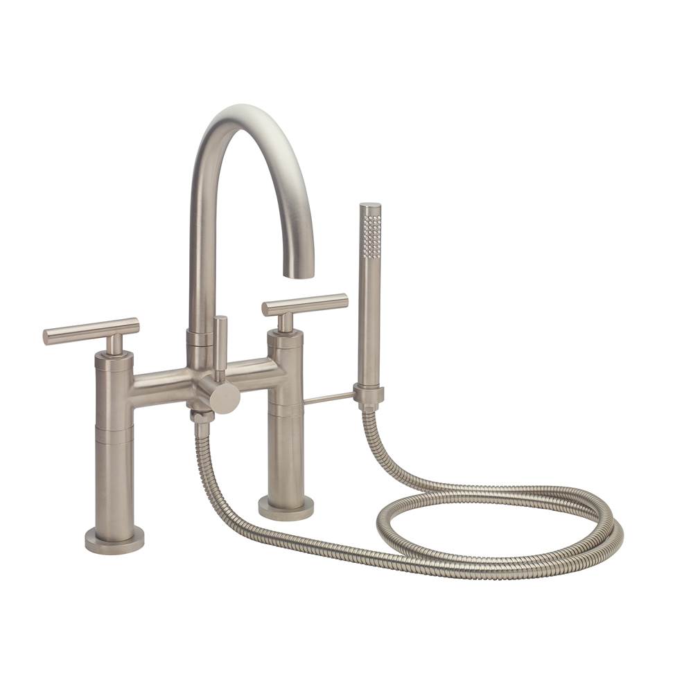 California Faucets - Contemporary Deck Mount Tub Filler - Arc Spout - Gloss White