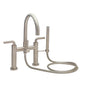 California Faucets - Contemporary Deck Mount Tub Filler - Arc Spout - Gloss White