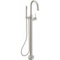 California Faucets - Contemporary Single Hole Floor Mount Tub Filler - Arc Spout - Gloss White