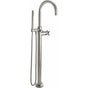 California Faucets - Contemporary Single Hole Floor Mount Tub Filler - Arc Spout - Gloss White