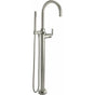 California Faucets - Contemporary Single Hole Floor Mount Tub Filler - Arc Spout - Gloss White