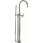 California Faucets - Contemporary Single Hole Floor Mount Tub Filler - Arc Spout - Gloss White
