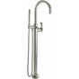 California Faucets - Contemporary Single Hole Floor Mount Tub Filler - Arc Spout - Gloss White