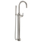 California Faucets - Contemporary Single Hole Floor Mount Tub Filler - Arc Spout - Gloss White