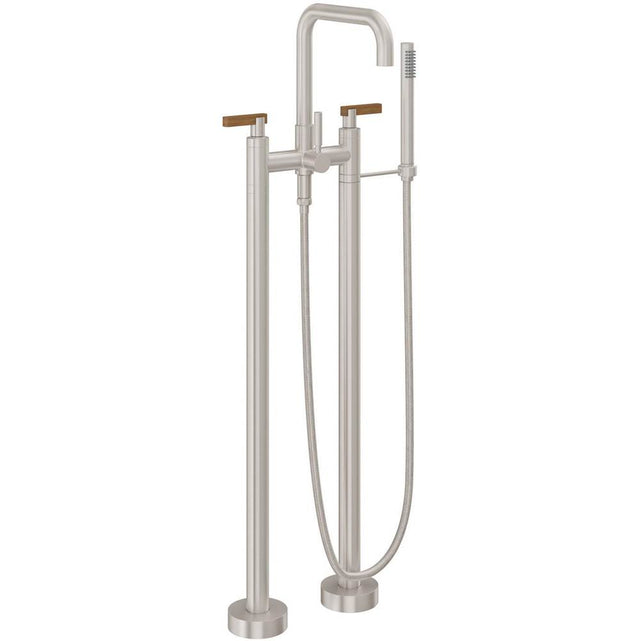 California Faucets - Contemporary Floor Mount Tub Filler - Quad Spout - Gloss White