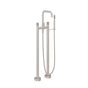 California Faucets - Contemporary Floor Mount Tub Filler - Quad Spout - Ultra Stainless Steel Pvd