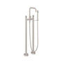 California Faucets - Contemporary Single Hole Floor Mount Tub Filler - Quad Spout - Ultra Stainless Steel Pvd