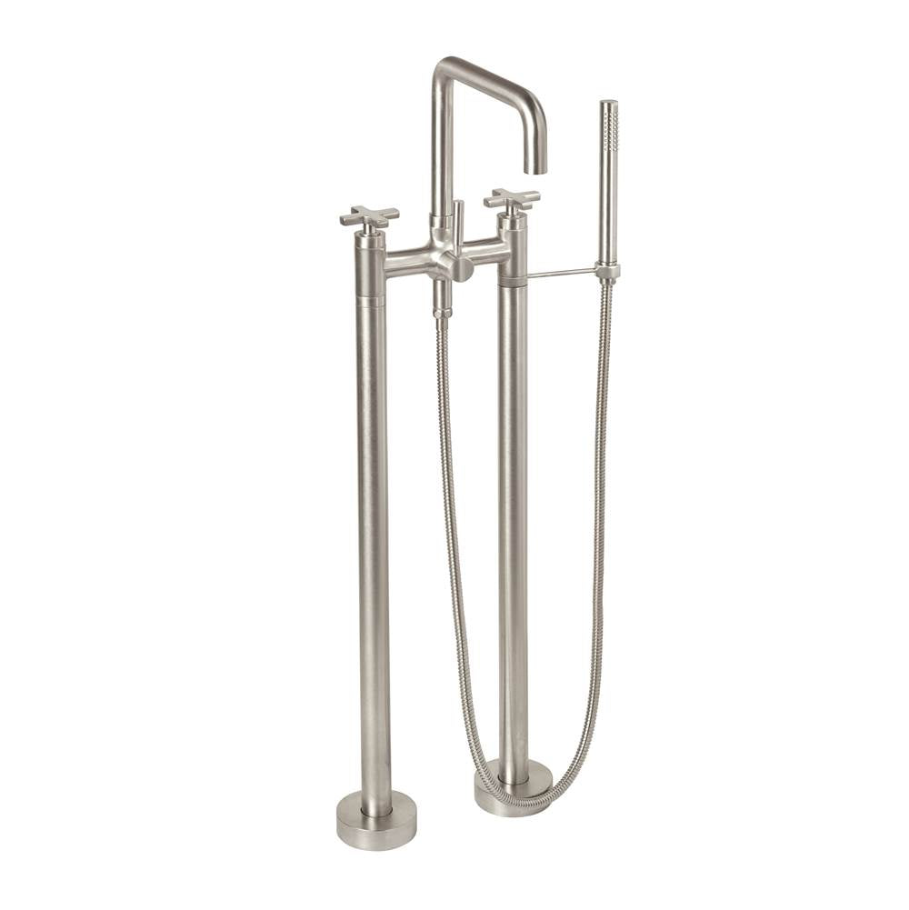 California Faucets - Contemporary Floor Mount Tub Filler - Quad Spout - Gloss White