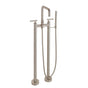 California Faucets - Contemporary Floor Mount Tub Filler - Quad Spout - Gloss White