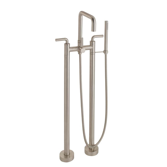 California Faucets - Contemporary Floor Mount Tub Filler - Quad Spout - Gloss White