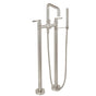 California Faucets - Contemporary Floor Mount Tub Filler - Quad Spout - Gloss White