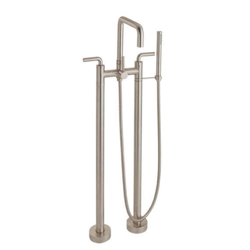 California Faucets - Contemporary Floor Mount Tub Filler - Quad Spout - Gloss White