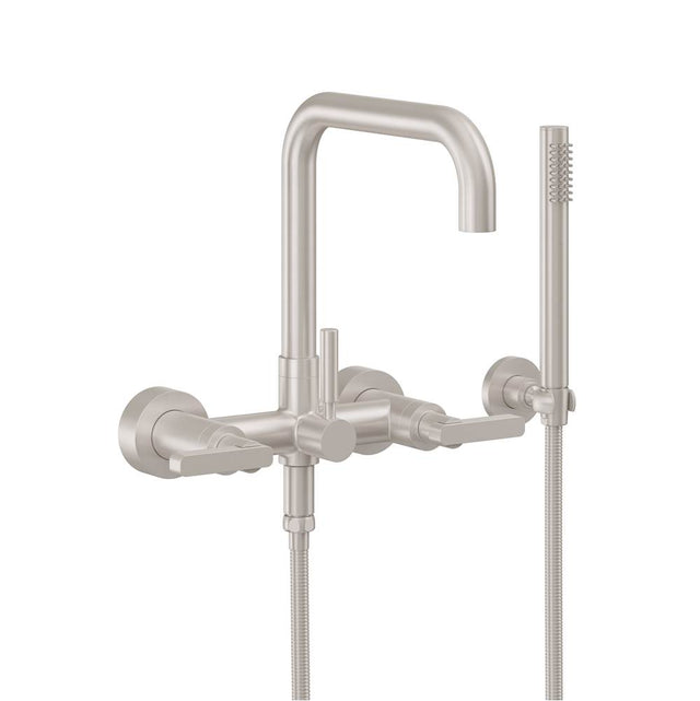 California Faucets - Contemporary Wall Mount Tub Filler - Quad Spout - Gloss White