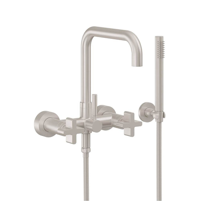 California Faucets - Contemporary Wall Mount Tub Filler - Quad Spout - Gloss White