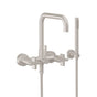 California Faucets - Contemporary Wall Mount Tub Filler - Quad Spout - Gloss White
