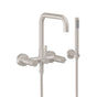 California Faucets - Contemporary Floor Mount Tub Filler - Quad Spout - Gloss White