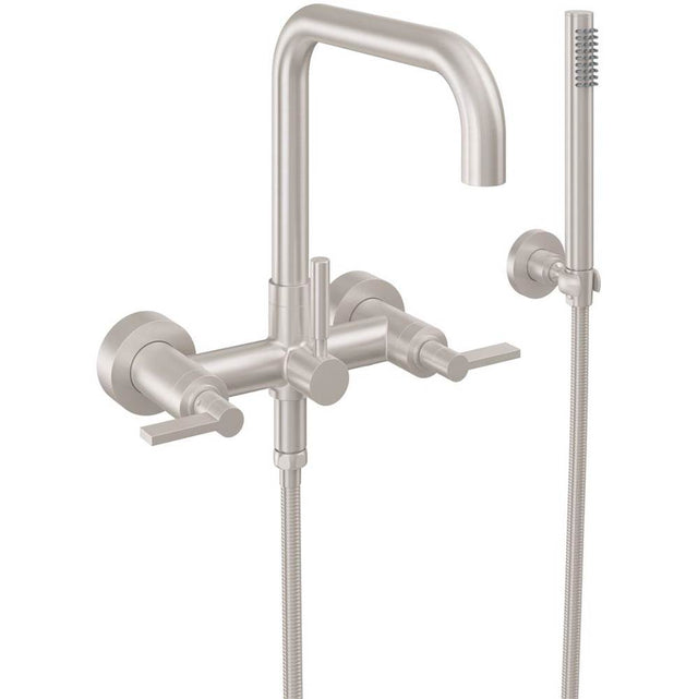 California Faucets - Contemporary Wall Mount Tub Filler - Quad Spout - Gloss White