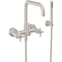 California Faucets - Contemporary Wall Mount Tub Filler - Quad Spout - Gloss White