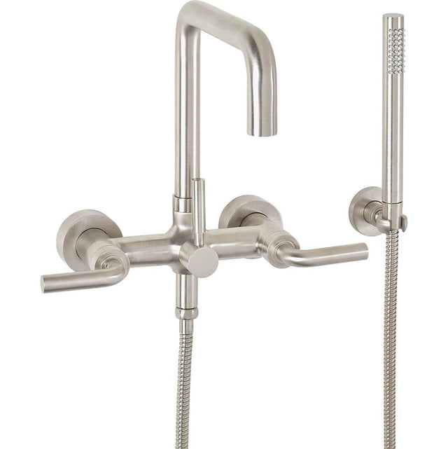 California Faucets - Contemporary Wall Mount Tub Filler - Quad Spout - Gloss White