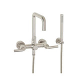 California Faucets - Contemporary Wall Mount Tub Filler - Quad Spout - Gloss White