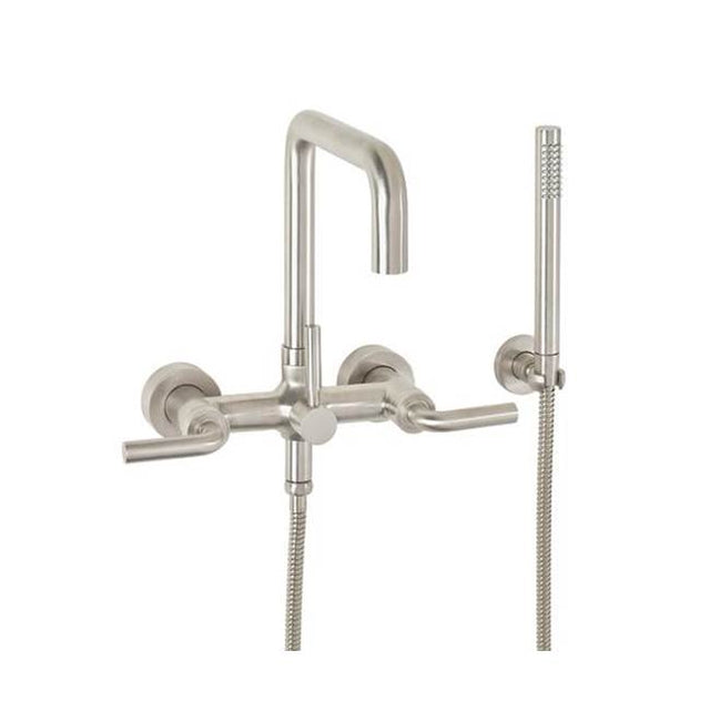 California Faucets - Contemporary Wall Mount Tub Filler - Quad Spout - Gloss White