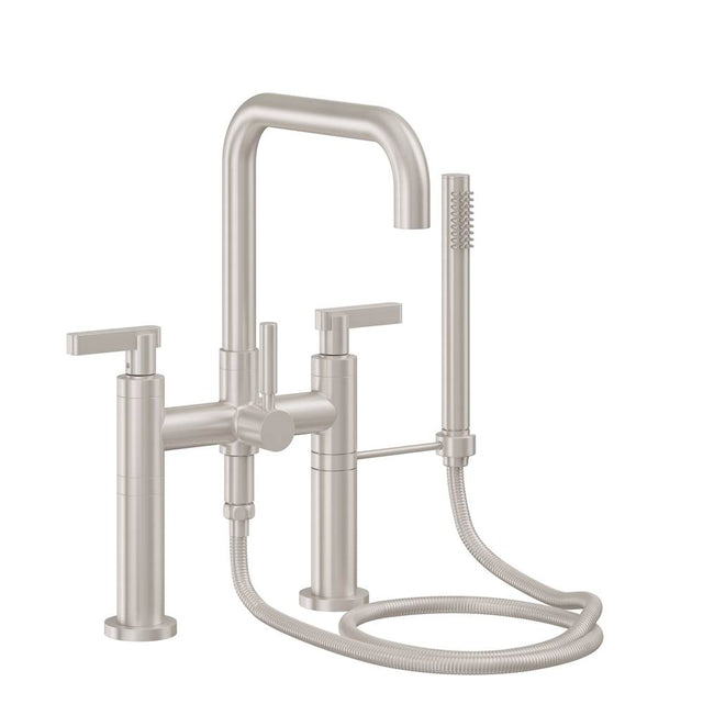 California Faucets - Contemporary Deck Mount Tub Filler - Quad Spout - Gloss White